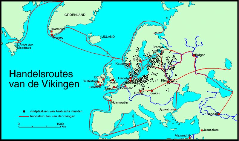 Handelsroutes van de Vikingen